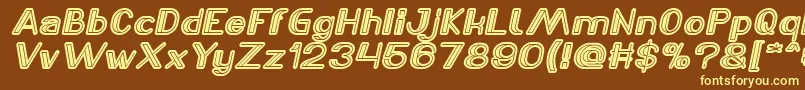 LASER GUN Italic Font – Yellow Fonts on Brown Background