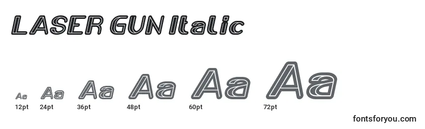 Größen der Schriftart LASER GUN Italic
