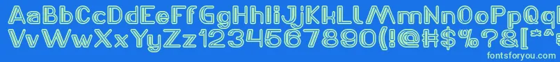 LASER GUN Light Font – Green Fonts on Blue Background