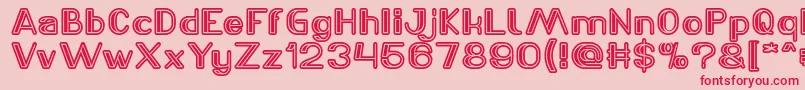 LASER GUN Light Font – Red Fonts on Pink Background