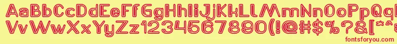 LASER GUN Light Font – Red Fonts on Yellow Background