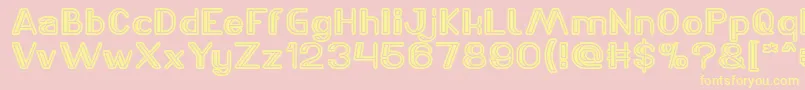 LASER GUN Light-Schriftart – Gelbe Schriften auf rosa Hintergrund