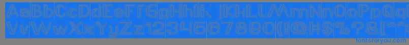 LASER GUN outlined Inverse Font – Blue Fonts on Gray Background