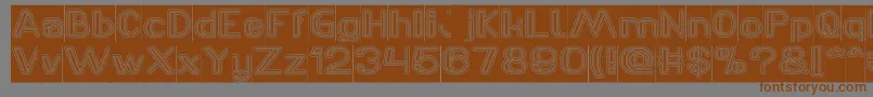 LASER GUN outlined Inverse Font – Brown Fonts on Gray Background