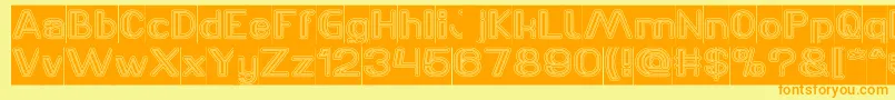 LASER GUN outlined Inverse Font – Orange Fonts on Yellow Background