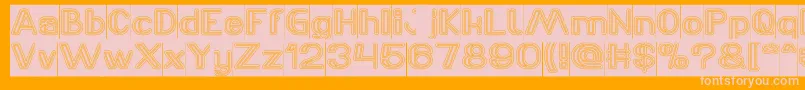 LASER GUN outlined Inverse Font – Pink Fonts on Orange Background