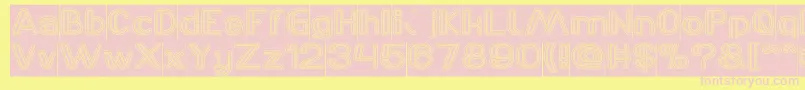 LASER GUN outlined Inverse Font – Pink Fonts on Yellow Background