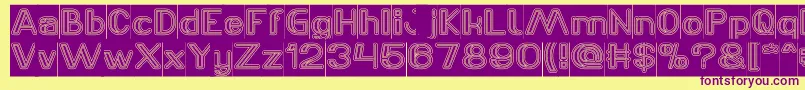 LASER GUN outlined Inverse Font – Purple Fonts on Yellow Background