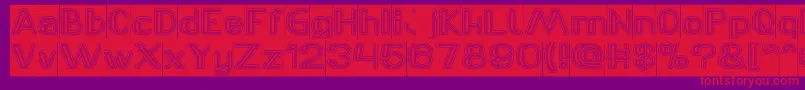 LASER GUN outlined Inverse Font – Red Fonts on Purple Background