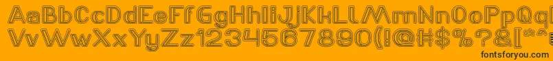 LASER GUN outlined Font – Black Fonts on Orange Background