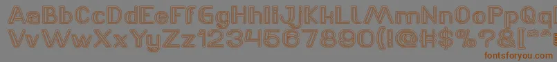 LASER GUN outlined Font – Brown Fonts on Gray Background