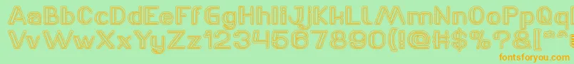 LASER GUN outlined Font – Orange Fonts on Green Background