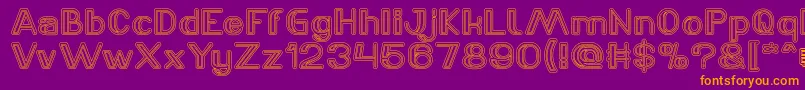 LASER GUN outlined Font – Orange Fonts on Purple Background