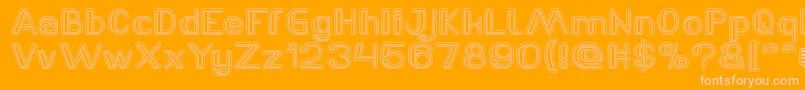 LASER GUN outlined Font – Pink Fonts on Orange Background