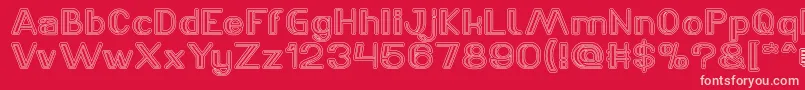 LASER GUN outlined Font – Pink Fonts on Red Background