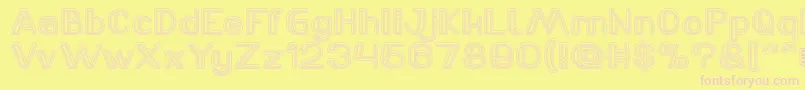 LASER GUN outlined Font – Pink Fonts on Yellow Background