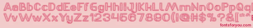 LASER GUN outlined Font – Red Fonts on Pink Background