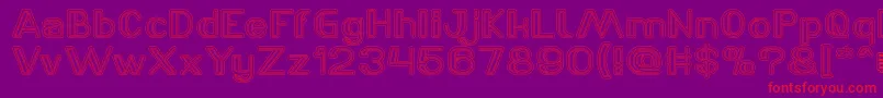 LASER GUN outlined Font – Red Fonts on Purple Background