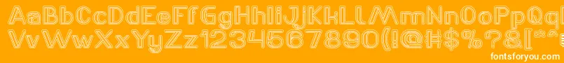 LASER GUN outlined Font – White Fonts on Orange Background