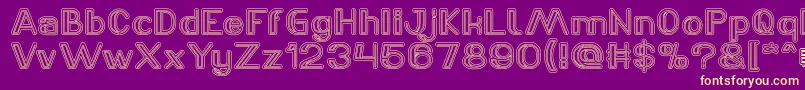 LASER GUN outlined Font – Yellow Fonts on Purple Background