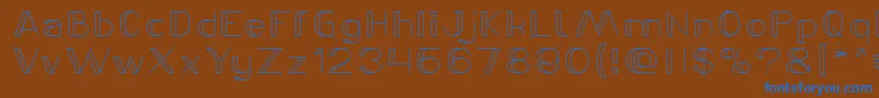 LASER GUN Thin Font – Blue Fonts on Brown Background