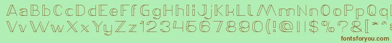 フォントLASER GUN Thin – 緑の背景に茶色のフォント