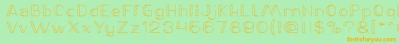 LASER GUN Thin Font – Orange Fonts on Green Background