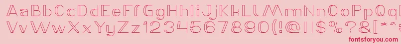フォントLASER GUN Thin – ピンクの背景に赤い文字