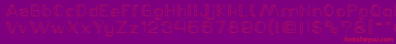 LASER GUN Thin-Schriftart – Rote Schriften auf violettem Hintergrund