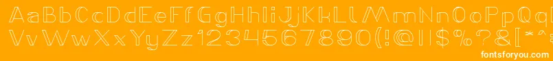 LASER GUN Thin-Schriftart – Weiße Schriften auf orangefarbenem Hintergrund