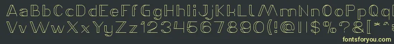 フォントLASER GUN Thin – 黒い背景に黄色の文字