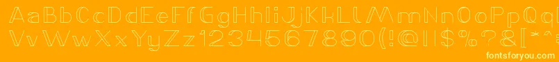 fuente LASER GUN Thin – Fuentes Amarillas Sobre Fondo Naranja