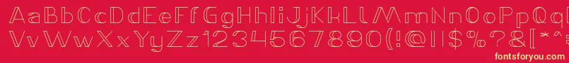 LASER GUN Thin Font – Yellow Fonts on Red Background