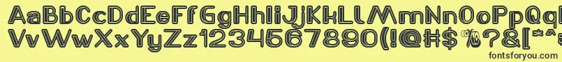 LASER GUN Font – Black Fonts on Yellow Background