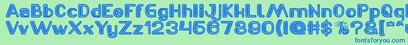 LASER GUN Font – Blue Fonts on Green Background