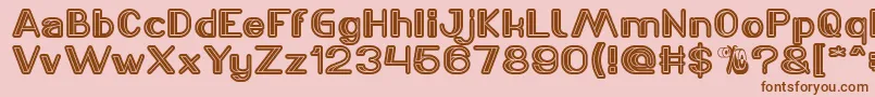 LASER GUN Font – Brown Fonts on Pink Background