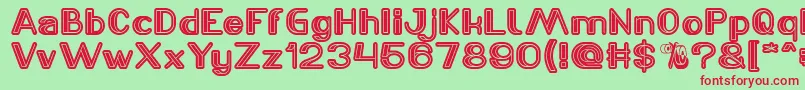 LASER GUN Font – Red Fonts on Green Background