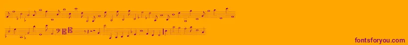 LASSUS-fontti – violetit fontit oranssilla taustalla