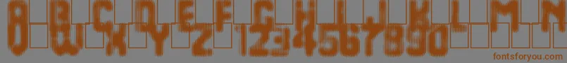 フォントLast Day On Earth – 茶色の文字が灰色の背景にあります。