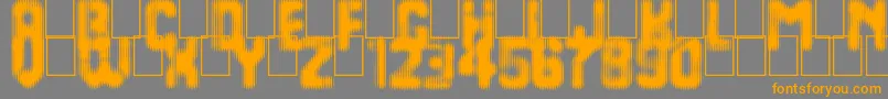 フォントLast Day On Earth – オレンジの文字は灰色の背景にあります。