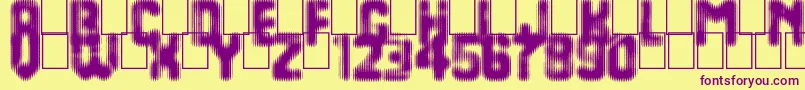 Last Day On Earth Font – Purple Fonts on Yellow Background