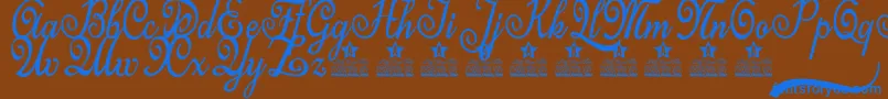 Last Frontier Personal Use Font – Blue Fonts on Brown Background