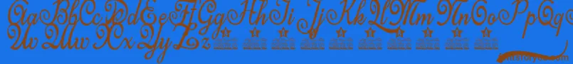 Last Frontier Personal Use Font – Brown Fonts on Blue Background