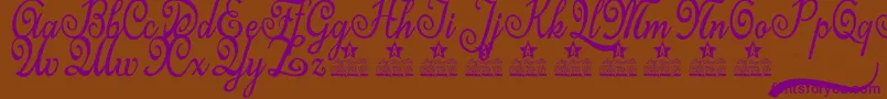 Last Frontier Personal Use Font – Purple Fonts on Brown Background