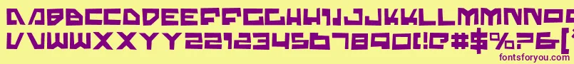 Trajiat Font – Purple Fonts on Yellow Background