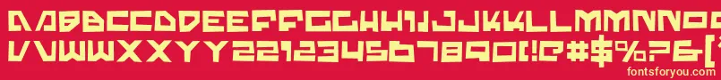 Trajiat Font – Yellow Fonts on Red Background