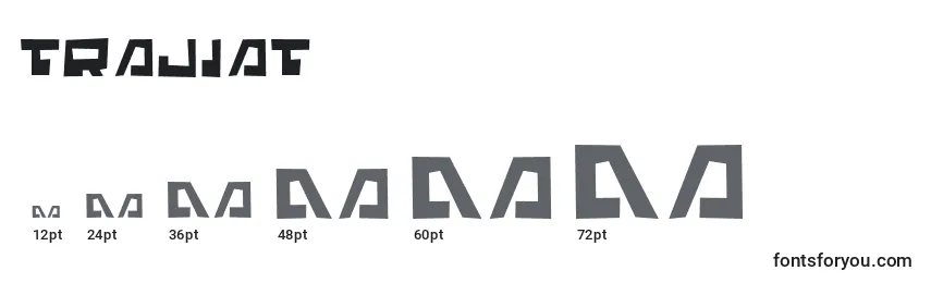 Размеры шрифта Trajiat