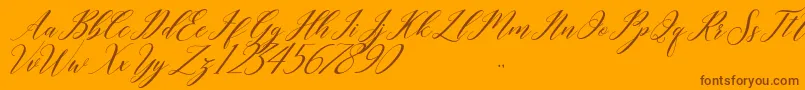Weitere Informationen zur last night-Schriftart last night-Schriftart – Braune Schriften auf orangefarbenem Hintergrund