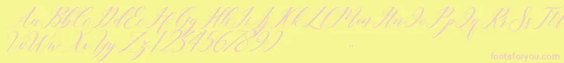 last night Font – Pink Fonts on Yellow Background