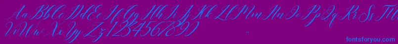 last night-Schriftart – Blaue Schriften auf violettem Hintergrund